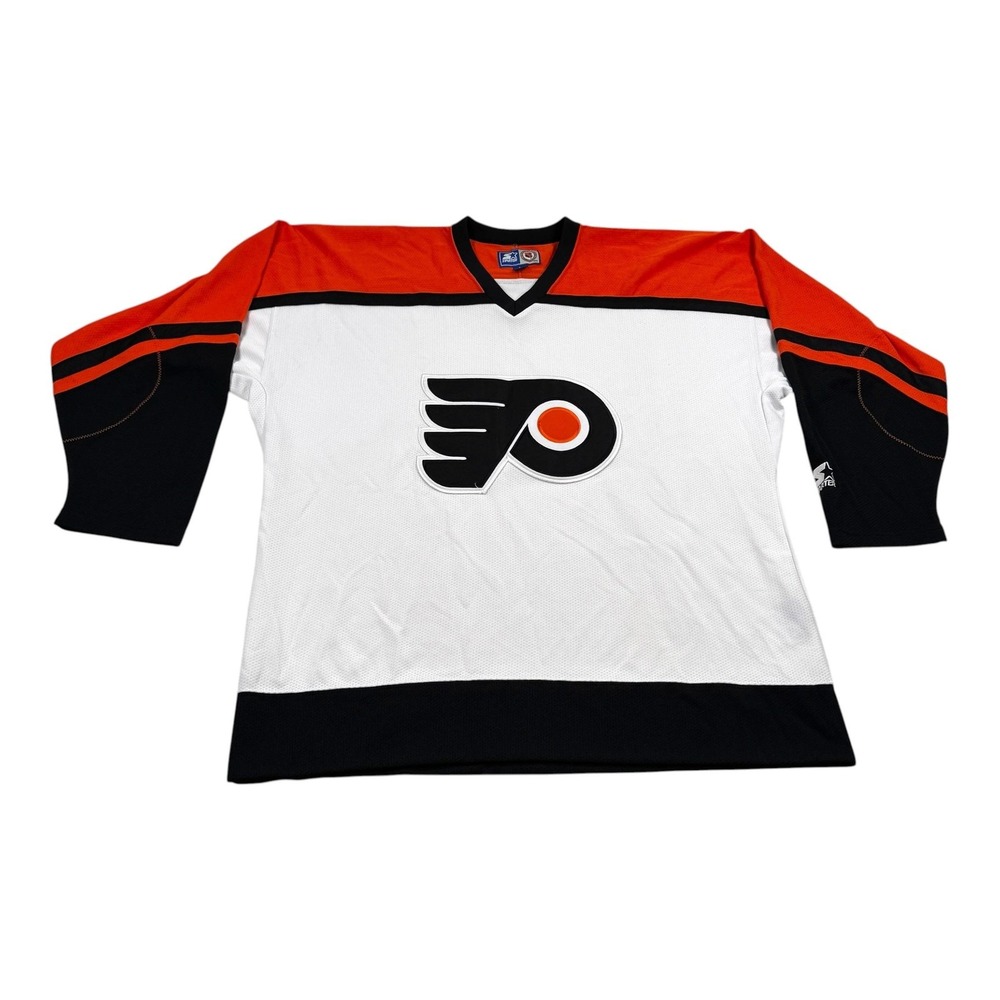 Vintage Philadelphia Flyers Jersey Mens Large White NHL Hockey Starter Blank